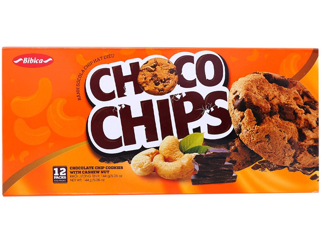 BÁNH QUY CHOCO CHIP HẠT ĐIỀU HỘP 144GR - 02478