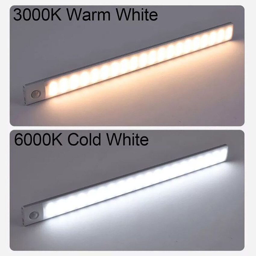 【Ready Stock】Vimite LED Motion Sensor Night Light 3 Color Lamp Wireless USB Charging Cabinet Lights For Bedroom Wardrobe Living Room
