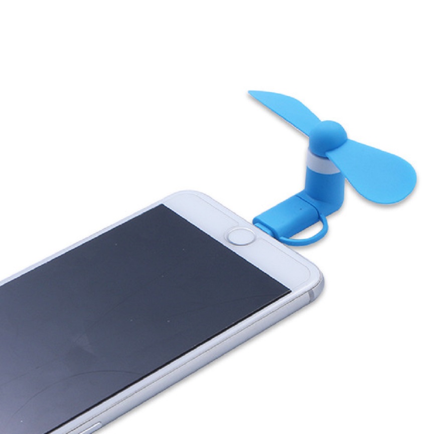 Quạt mini 2in1 gắn điện thoại