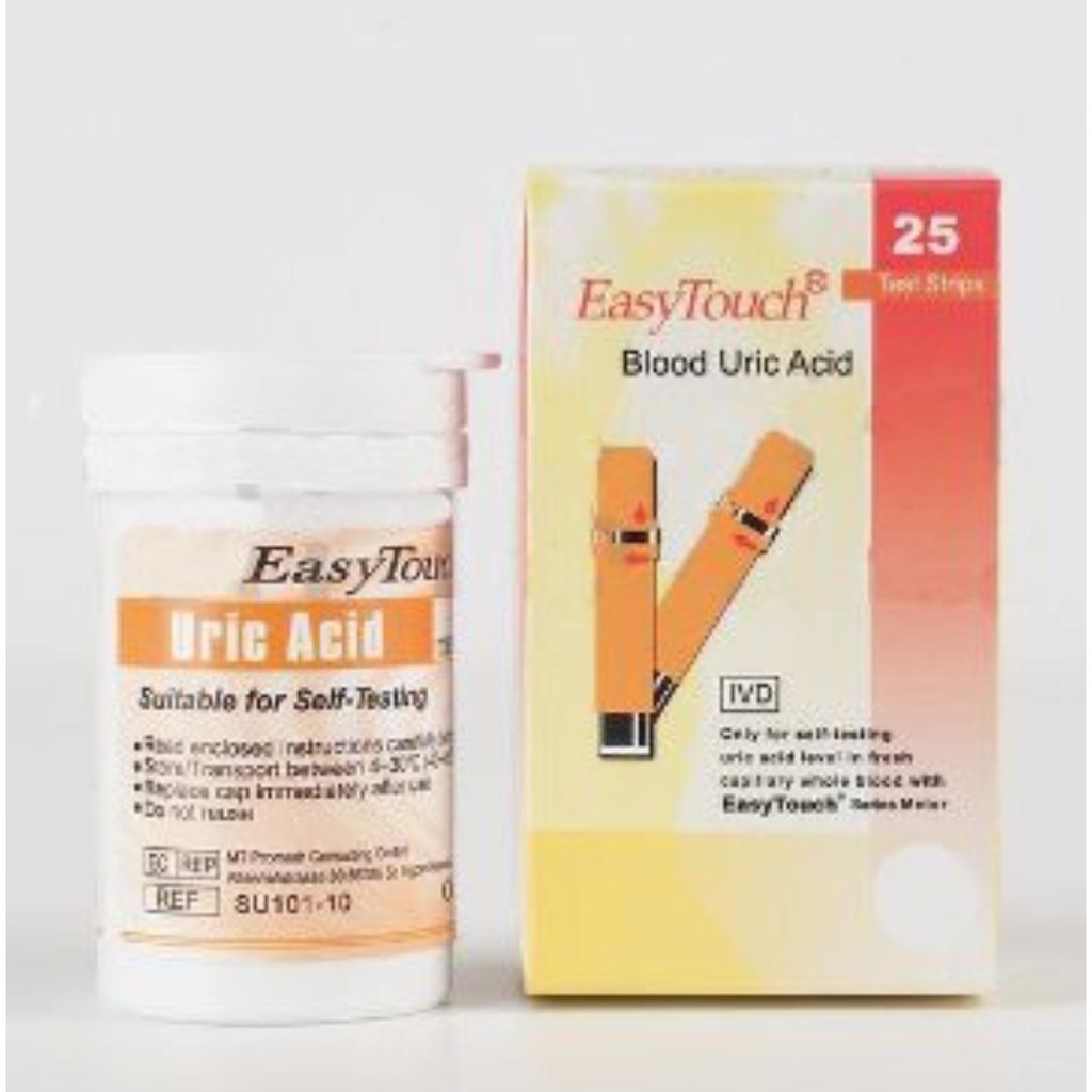 Hộp 25 que thử axit uric gút gout cho máy đo đường huyết 3 chỉ số Easy