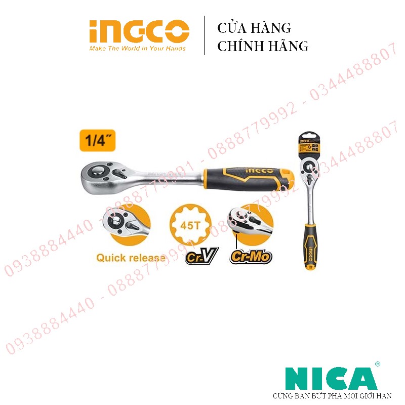 Cần siết 2 chiều (1/4 inch 45T) Ingco HRTH0814