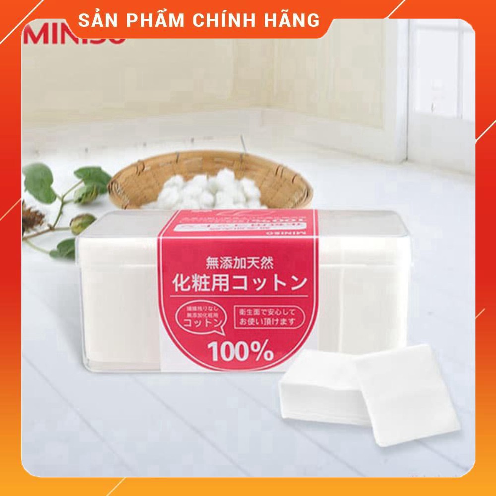 Hộp 1000 miếng bông tẩy trang siêu mỏng mềm miniso nhật bản