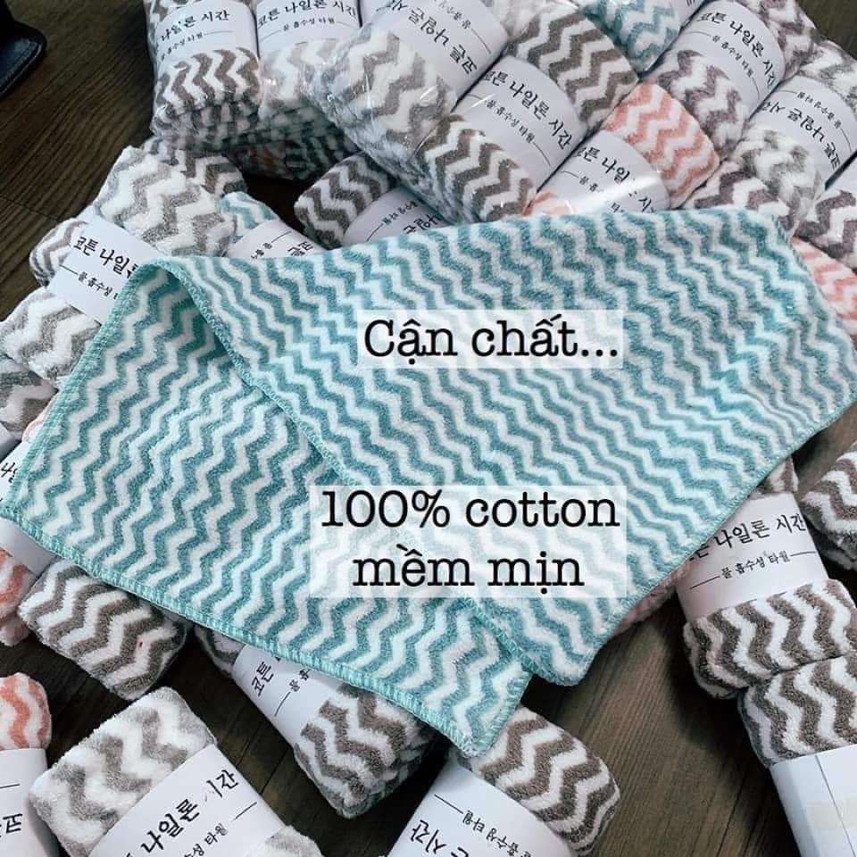Set 5 khăn mặt xuất hàn 100% cotton