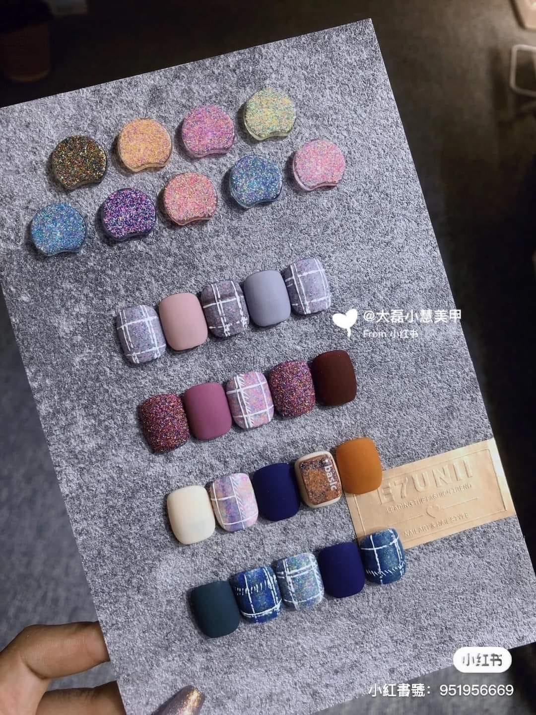 Set Nhũ rắc kẻ dạ 6 hũ trang trí móng