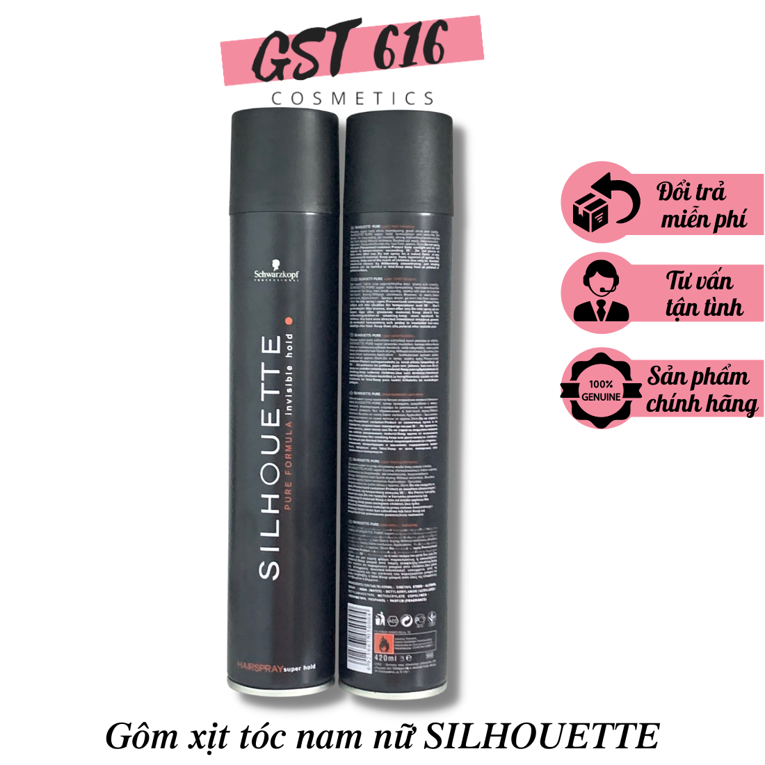 Keo xịt tóc SILHOUETTE gôm xịt tóc nam tạo kiểu tóc giữ nếp siêu cứng