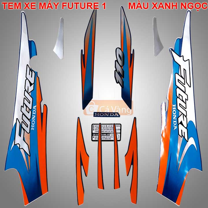 Tem xe future, decal xe future 1 như zin, tem như xịn dán dàn áo xe máy xanh ngọc
