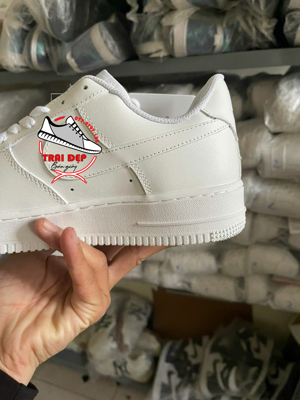 ̣̣̣(KHÔNG ƯNG HOÀN TIỀN) Giày A.F.1 Full White, AF1 Trắng Quốc Full Phụ Kiện
