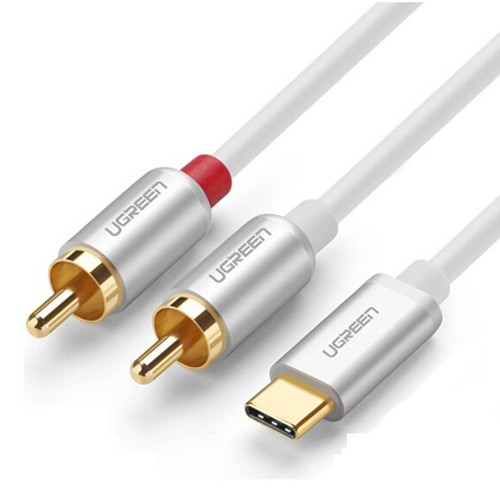 Cáp USB Type C to AV 2 Hoa sen (2RCA) dài 1m Ugreen 30734