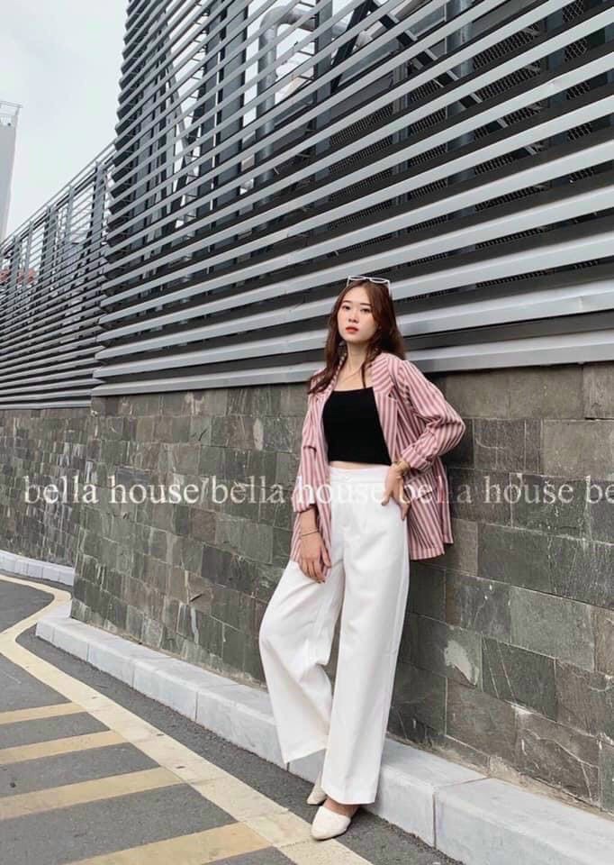 Áo vest blazer kẻ thanh lịch