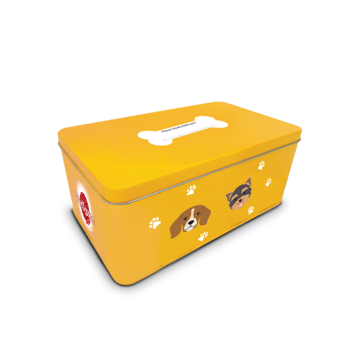 [Quà tặng không bán] Hộp đựng thức ăn cho chó bằng thiếc (21.6 x 12.7 x 9)cm