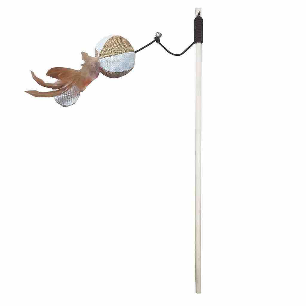 Đồ chơi cần câu gỗ cho mèo