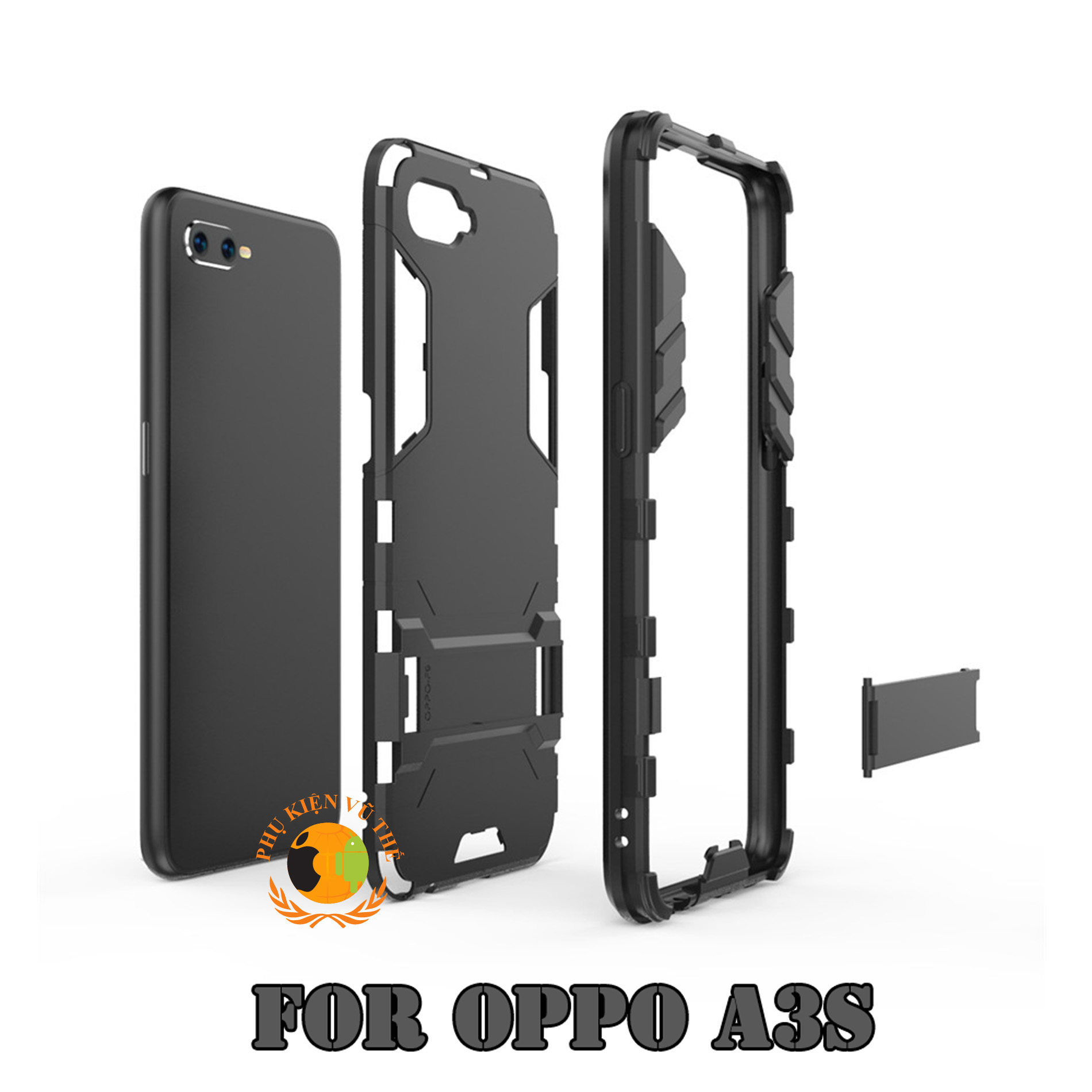 Ốp Lưng Chống Sốc Iron Man Cho Oppo A3s Có Dựng Lưng