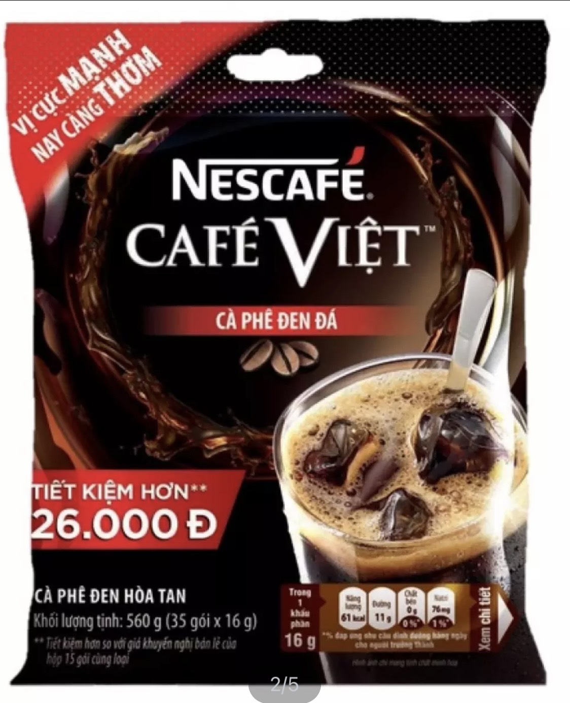 HCM] Cà phê Việt đen đá - Nescafe Việt bịch (35 gói x16g)