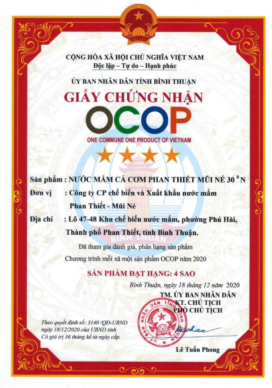 Hộp 2 chai Nước mắm cá cơm Phan Thiết Mũi Né 30N 520ml
