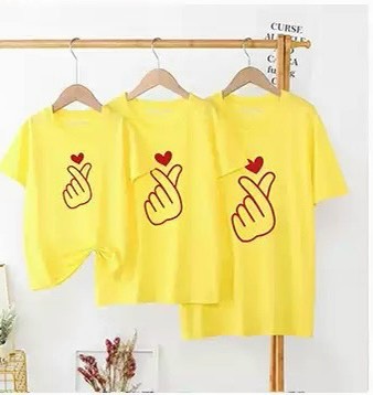 Áo thun gia đình 3/4/5 người, Áo đồng phục gia đình búng tim dễ thương