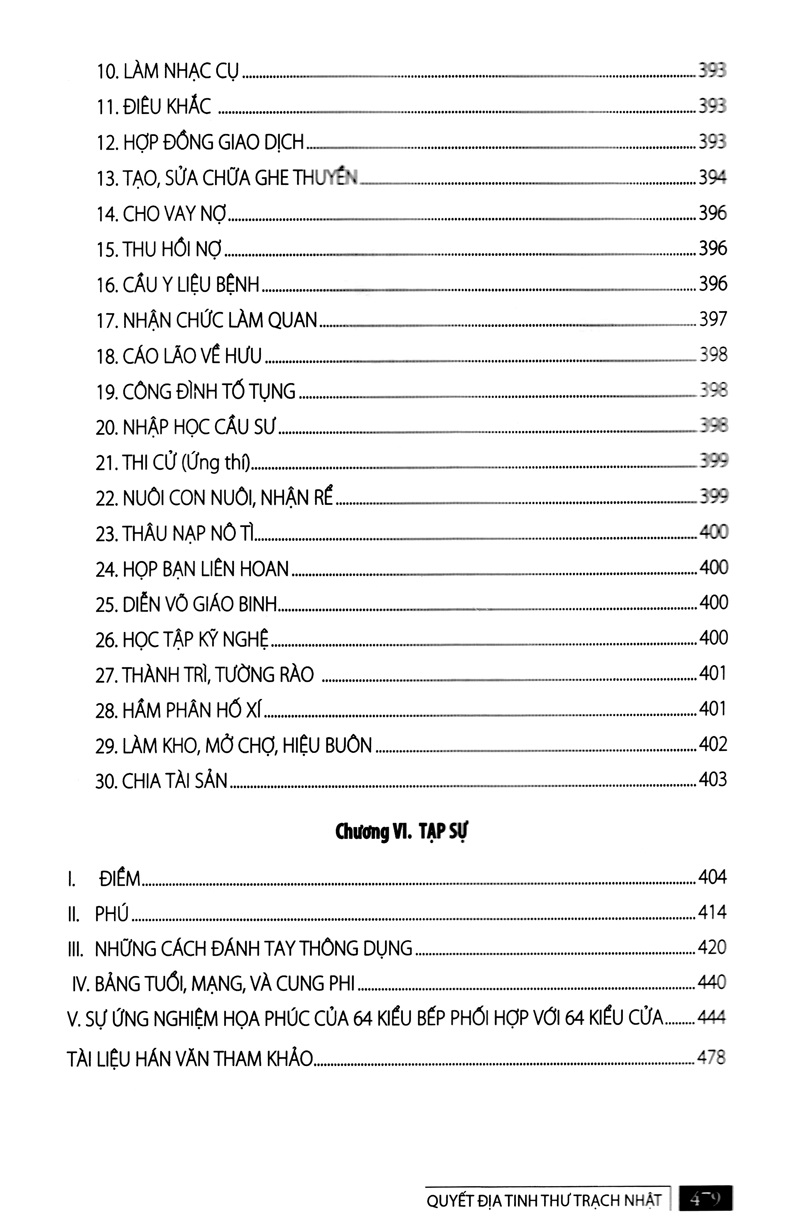 Quyết Địa Tinh Thư - Trạch Nhật