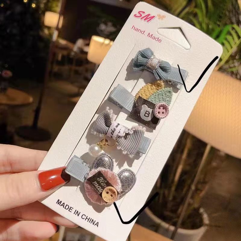 Set 4 kẹp tóc phong cách hàn quốc xinh xắn dành cho bé gái