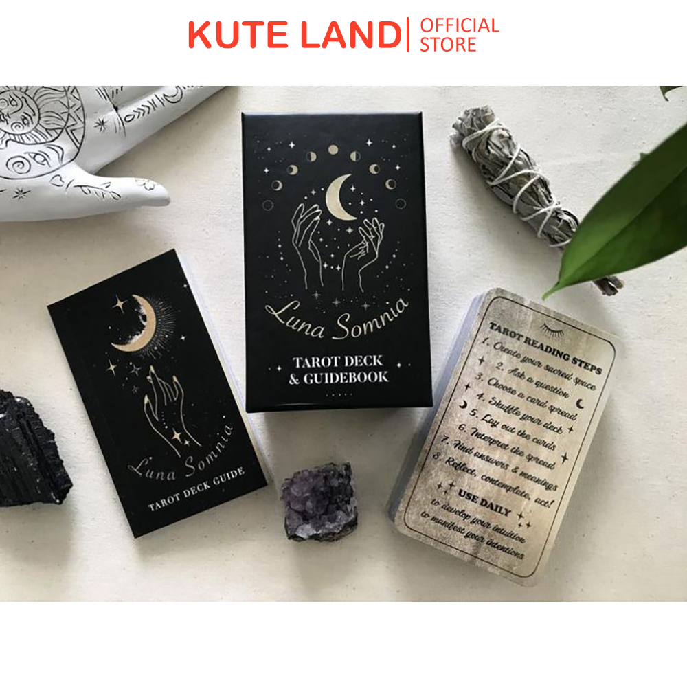 Bộ bài luna somnia tarot 78 lá bài 7x12 cm tặng đá thanh tẩy