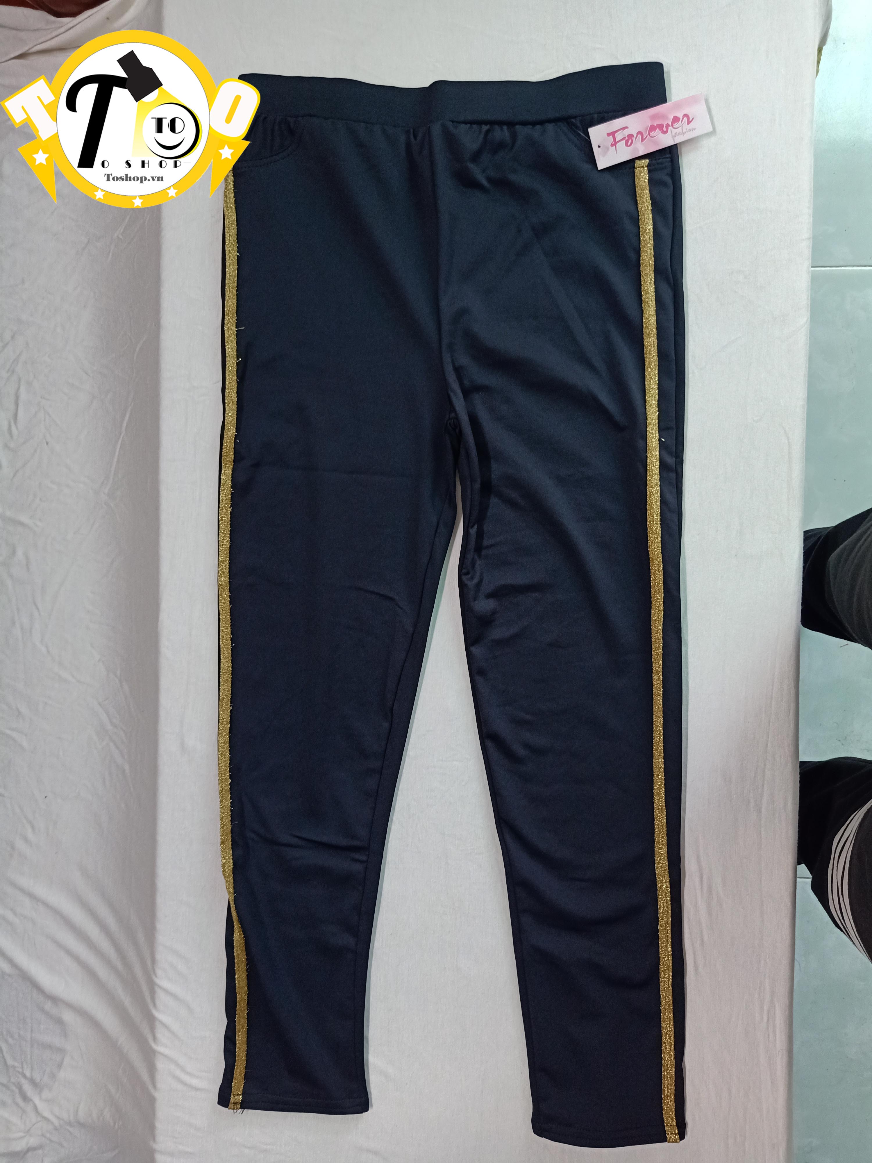 [HCM]Quần thun nữ - legging nữ viền vàng ánh Kim [ảnh + video thật]