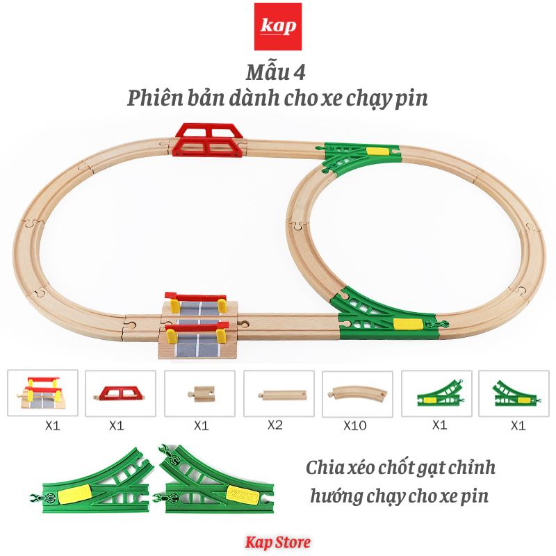 [HCM]Các set đường ray xe lửa gỗ (không gồm xe và phụ kiện trang trí)