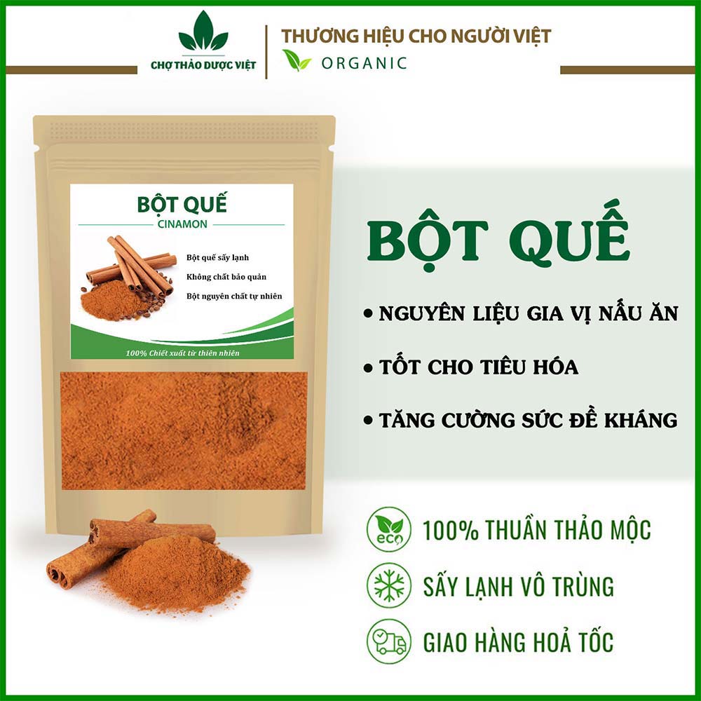 Bột quế khô, thơm làm gia vị nấu ăn, xông nhà, khử mùi 100g - Chợ Thảo Dược Việt