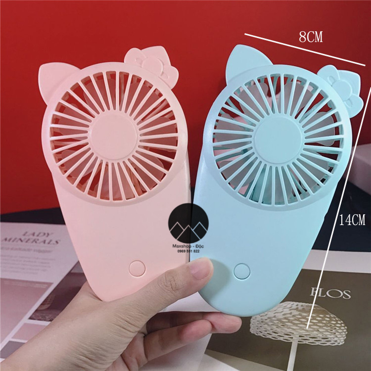 Quạt mini cầm tay tích điện Hello Kitty