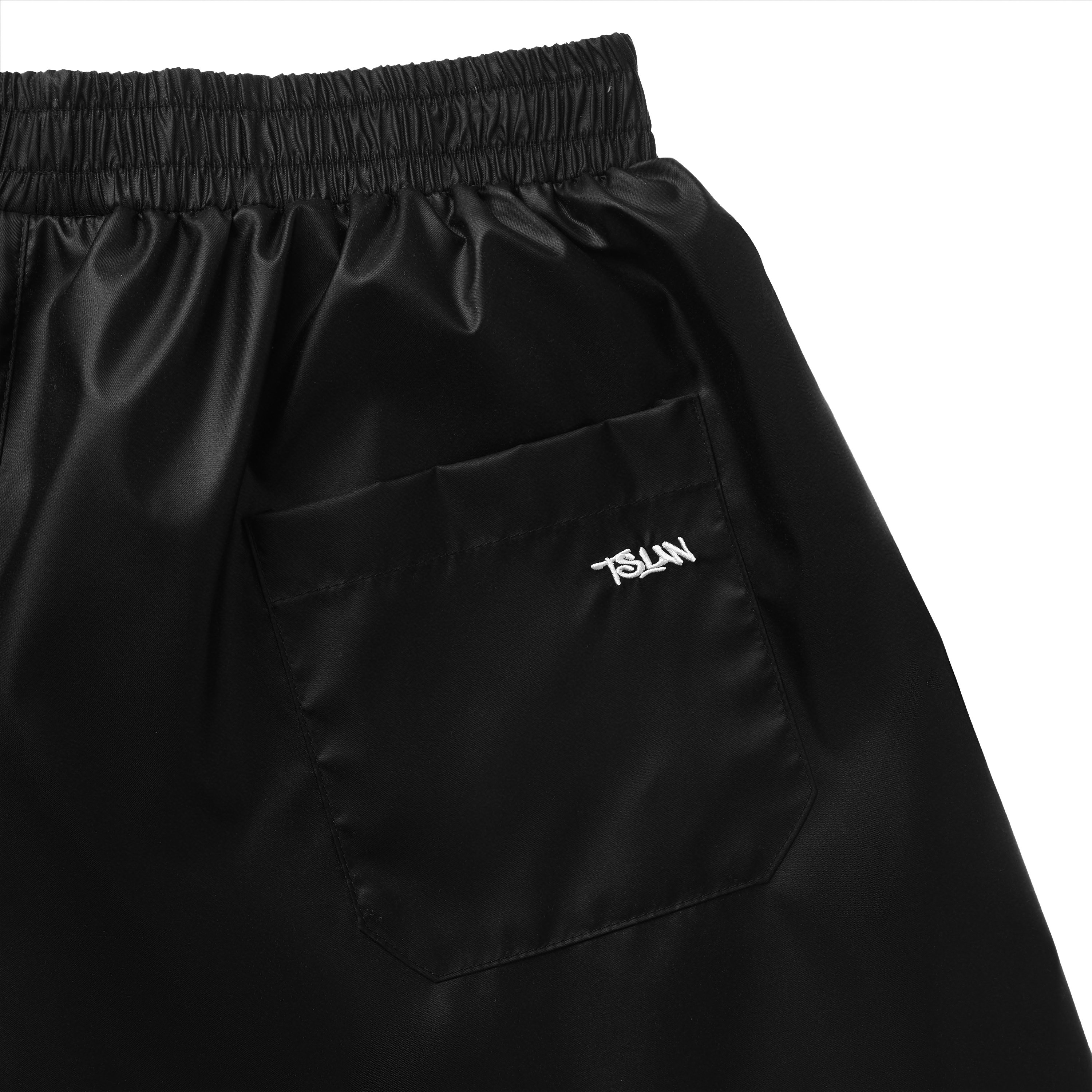 Quần ngắn TSUN Logo Short - Vải dù - Đen - Unisex