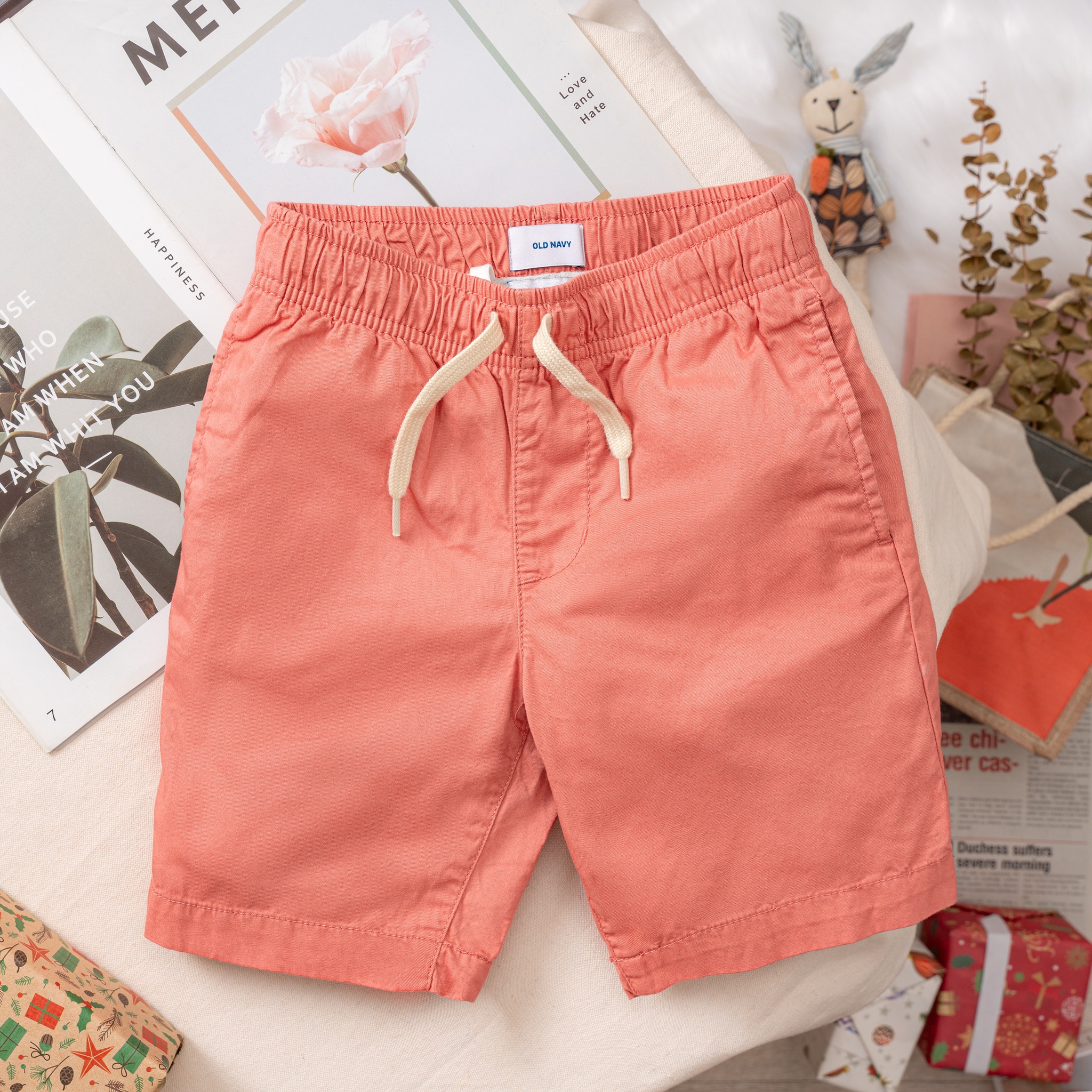 Quần short kaki bé trai lưng thun dây rút điều chỉnh cho bé từ 15kg-50kg