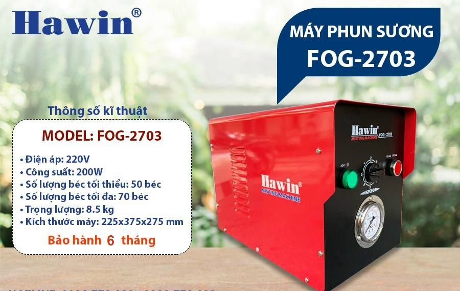 Máy phun sương FOG-2703 (phun được 50-70 béc)