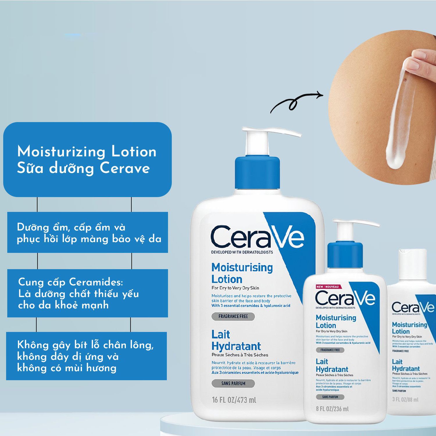 Sữa Dưỡng Ẩm CERAVE MOISTURIZING LOTION Cho Da Khô