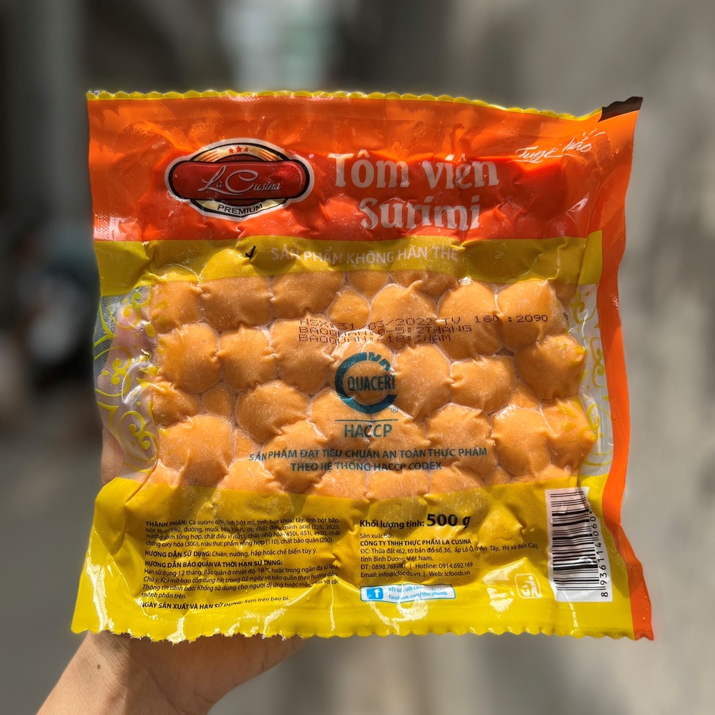 1Kg Tôm viên surimi thơm ngon /500g , hàng Lacusia