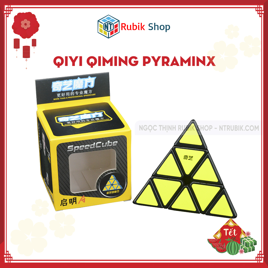 [Hoàn tiền 10%]Đồ chơi rubik Kim Tự Tháp Pyraminx - QiYi A Qiming Pyraminx Black (Màu Đen)
