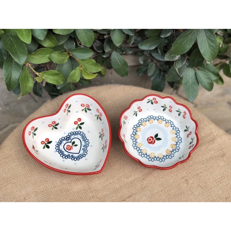 Bát sứ hình tim hoạ tiết cherry sang chảnh