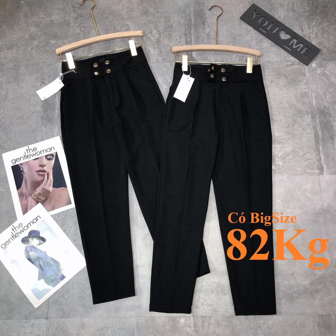 QUẦN BAGGY CẠP CAO 4 KHUY BẤM SIÊU TRENDY, Vải Tuyết Mưa Cao Cấp có Bigsize 82KG, Shop Sỉ Bằng Lẻ, Shop Xịn Lazada