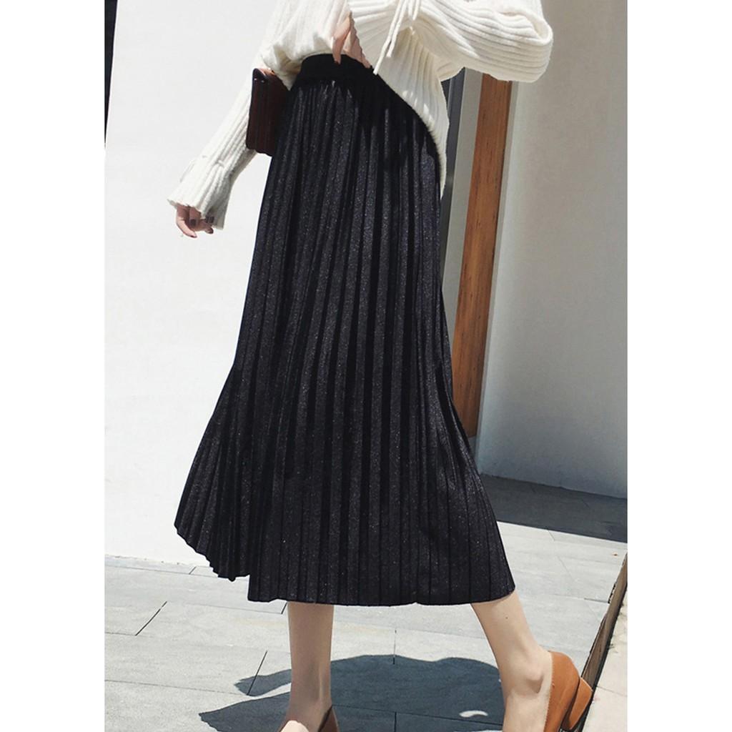 Chân Váy Dập Ly Dài Thanh Lịch