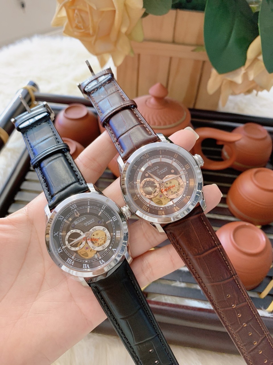 [HCM]Đồng hồ nam dây da BULOVA 96A119 AUTOMATIC CAO CẤP