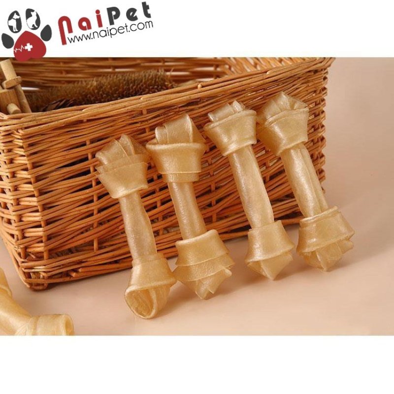 Xương Canxi Da Bò Xoắn Hai Đầu Cho Chó Gặm 12g combo 3 chiếc