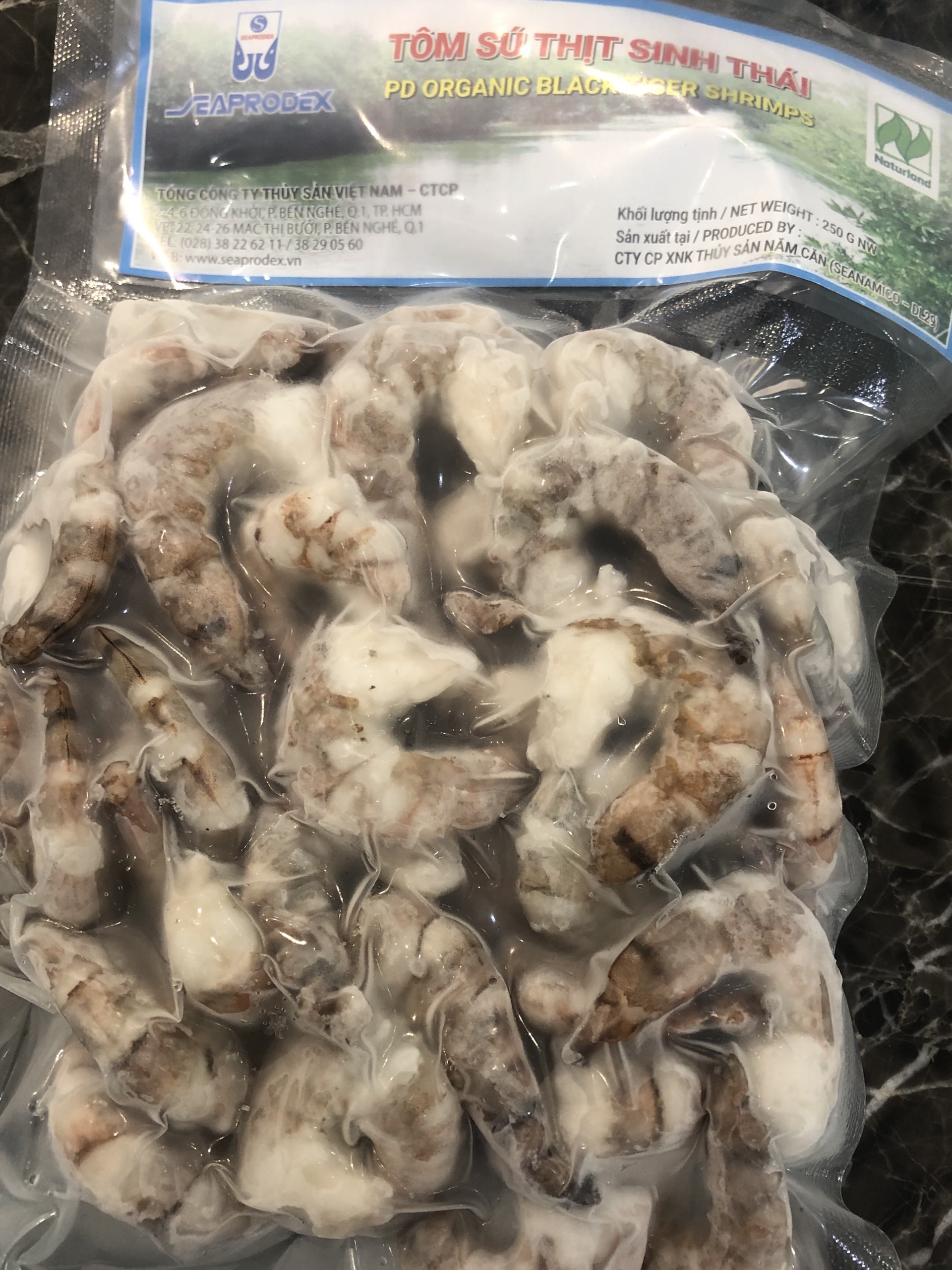 Tôm sú thịt sinh thái 250g, kích cỡ: 71/90