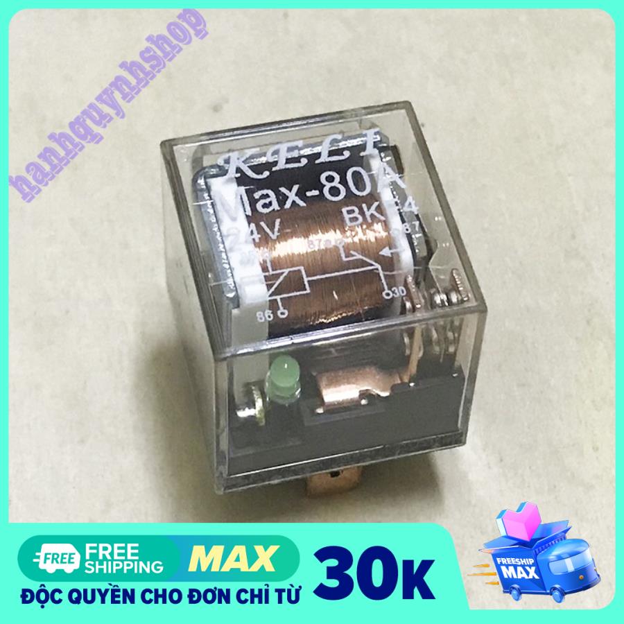 Rơ le 4 chân 24v 80a nhựa trong