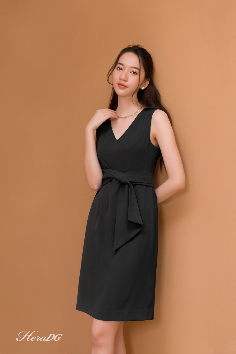 Voucher siêu sale 15% Đầm nữ dáng ôm sát nách HeraDG thiết kế dây xoắn eo WDCBA003
