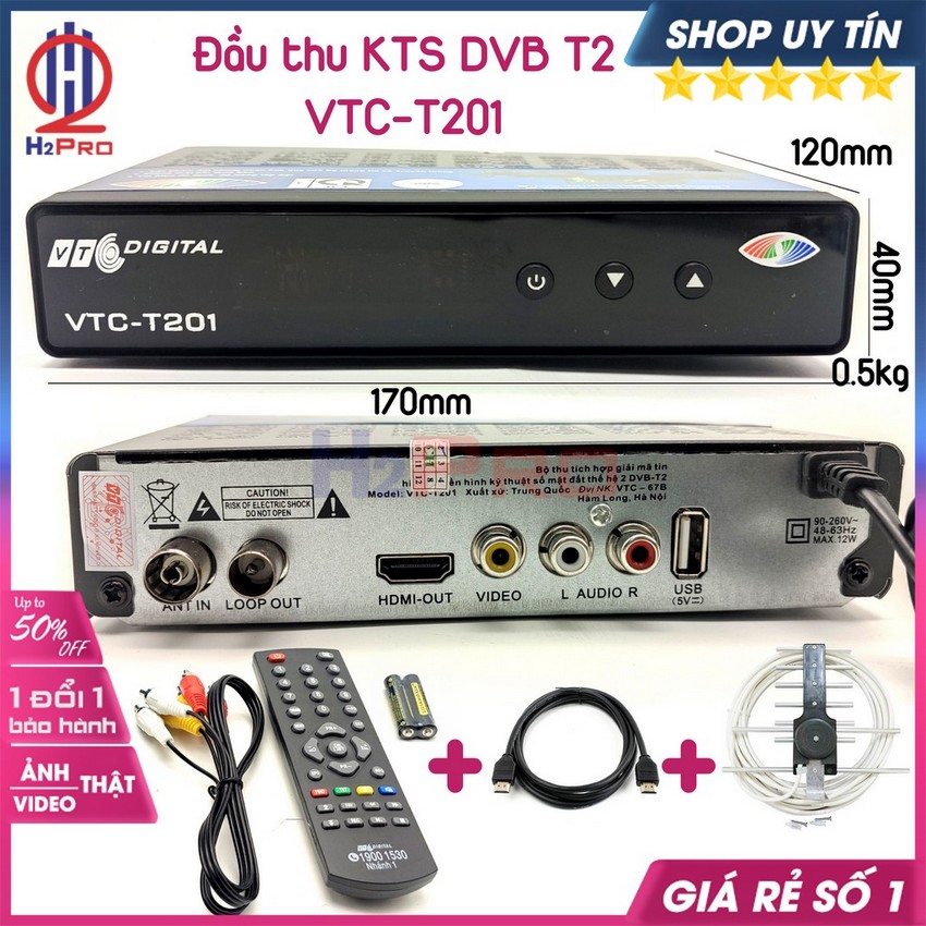 Đầu Thu Kỹ Thuật Số DVB T2 VTC-T201 Xem Truyền Hình Miễn Phí-Sắc Nét