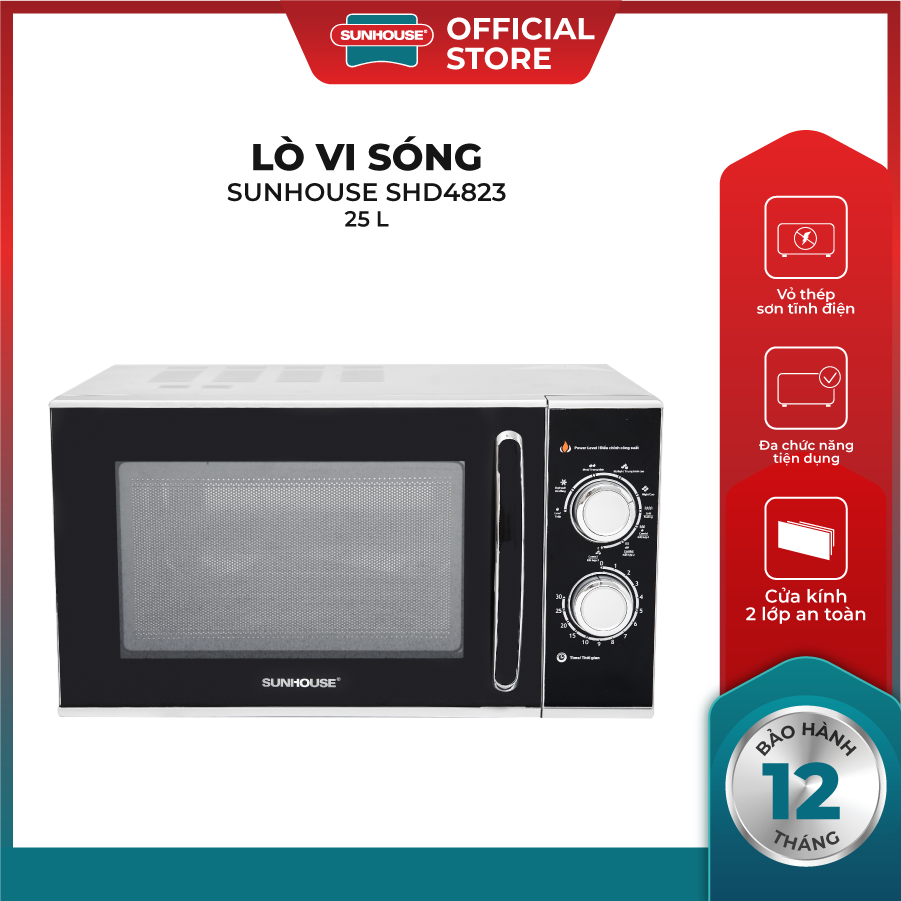 Lò vi sóng 25L SUNHOUSE SHD4823 đa chức…