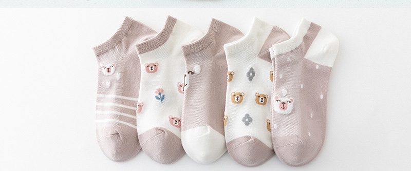 Vớ gấu hồng nữ set 5 đôi