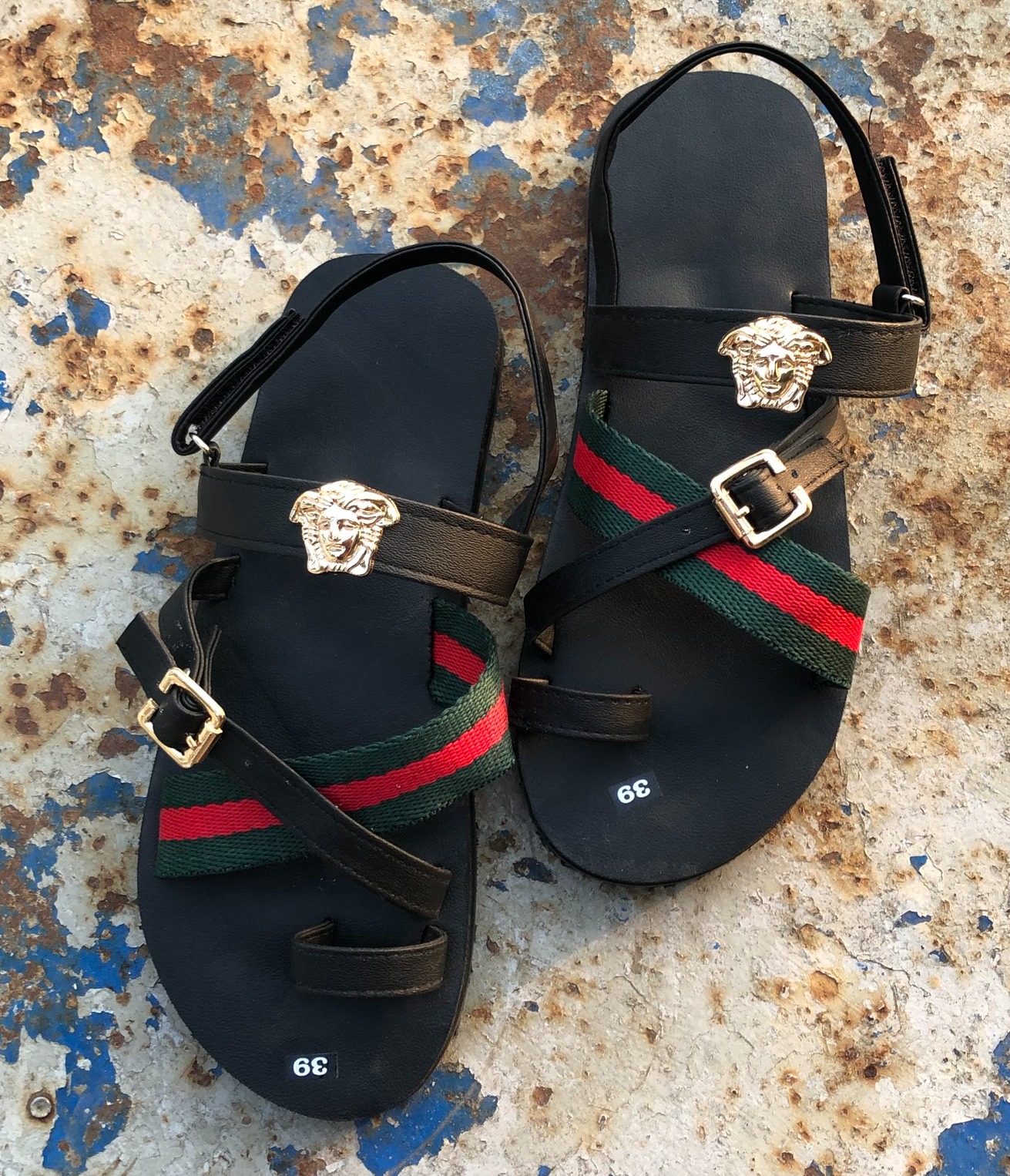 sandal chíp chíp dép xăng đan nữ đế đen quai đen phối dù