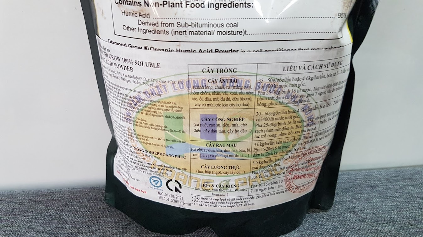 Humic Acid Powder Nhập Khẩu Mỹ Túi 1kg