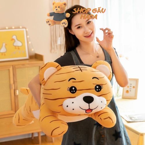 Gấu bông , gối ôm hình chú hổ vằn màu vàng đủ size 40cm- 60cm-80cm- 1m chất bông cao cấp co giãn 4 chiều