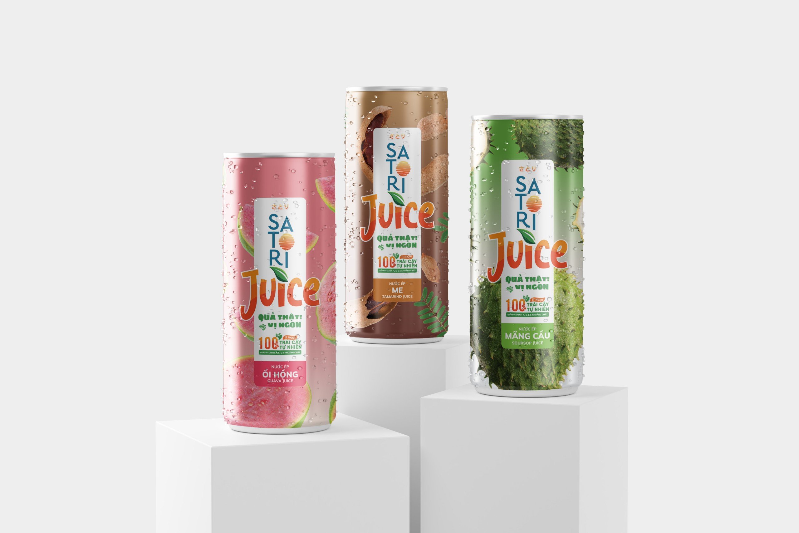 Pack 3 vị SATORI Juice - 250ml (6 Lon)
