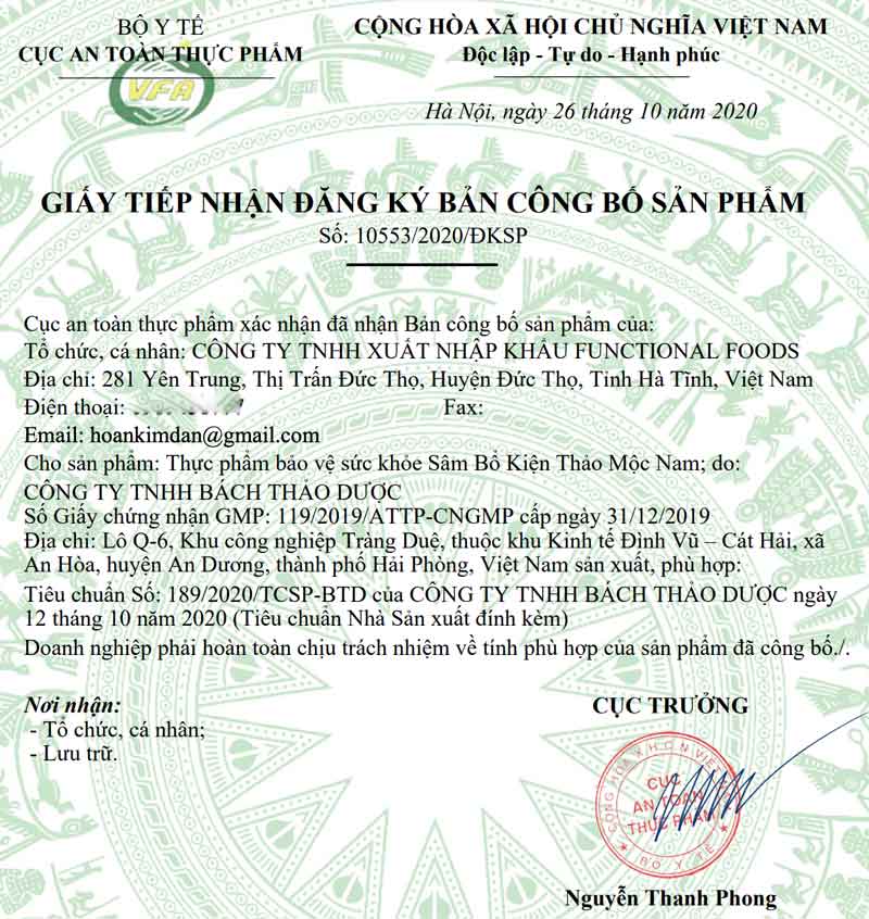 tăng cân Sâm Bổ Kiện Thảo Mộc Nam