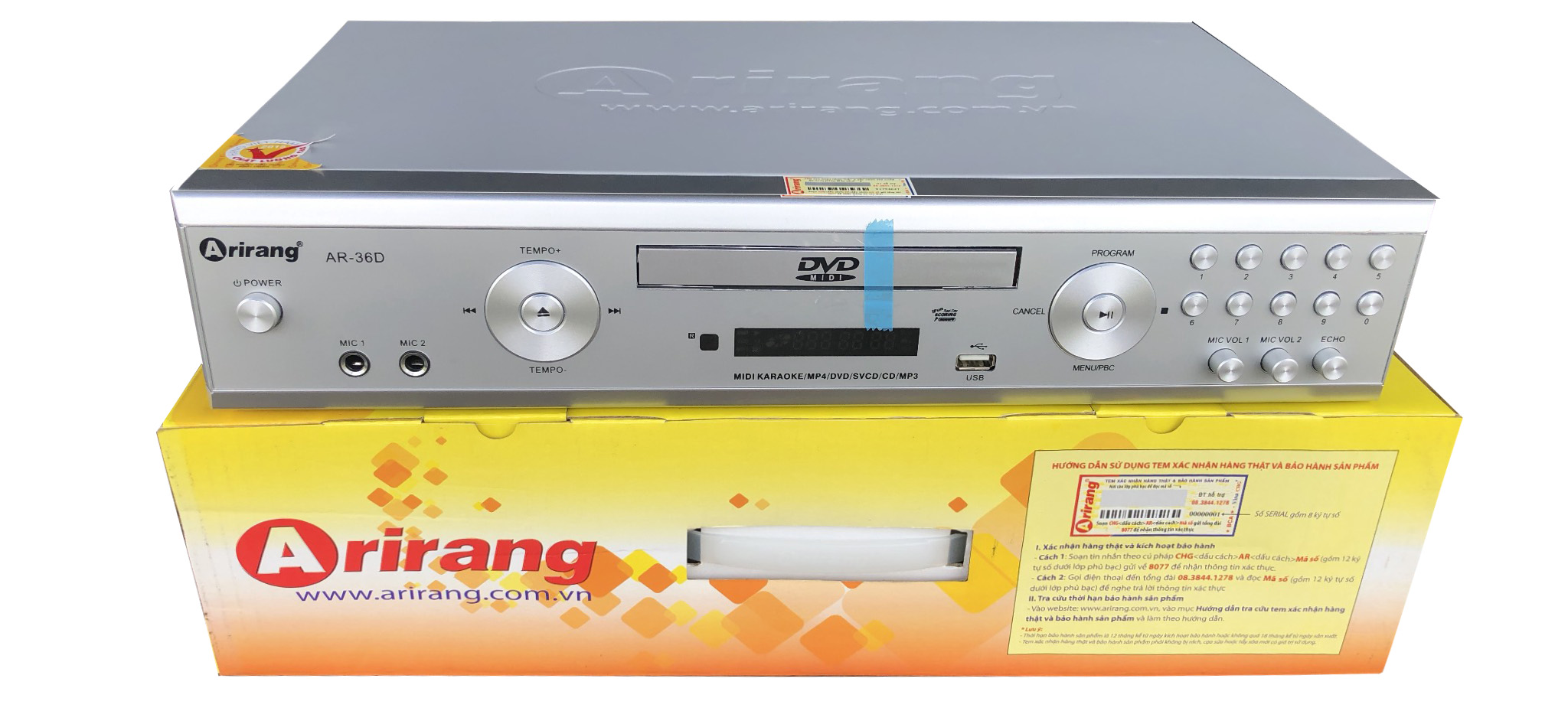 [HCM]Đầu DVD Karaoke Arirang AR-36D