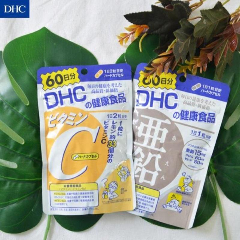 Combo viên uống kẽm DHC và vitamin C DHC 60 ngày nội địa Nhật Bản nhập khẩu